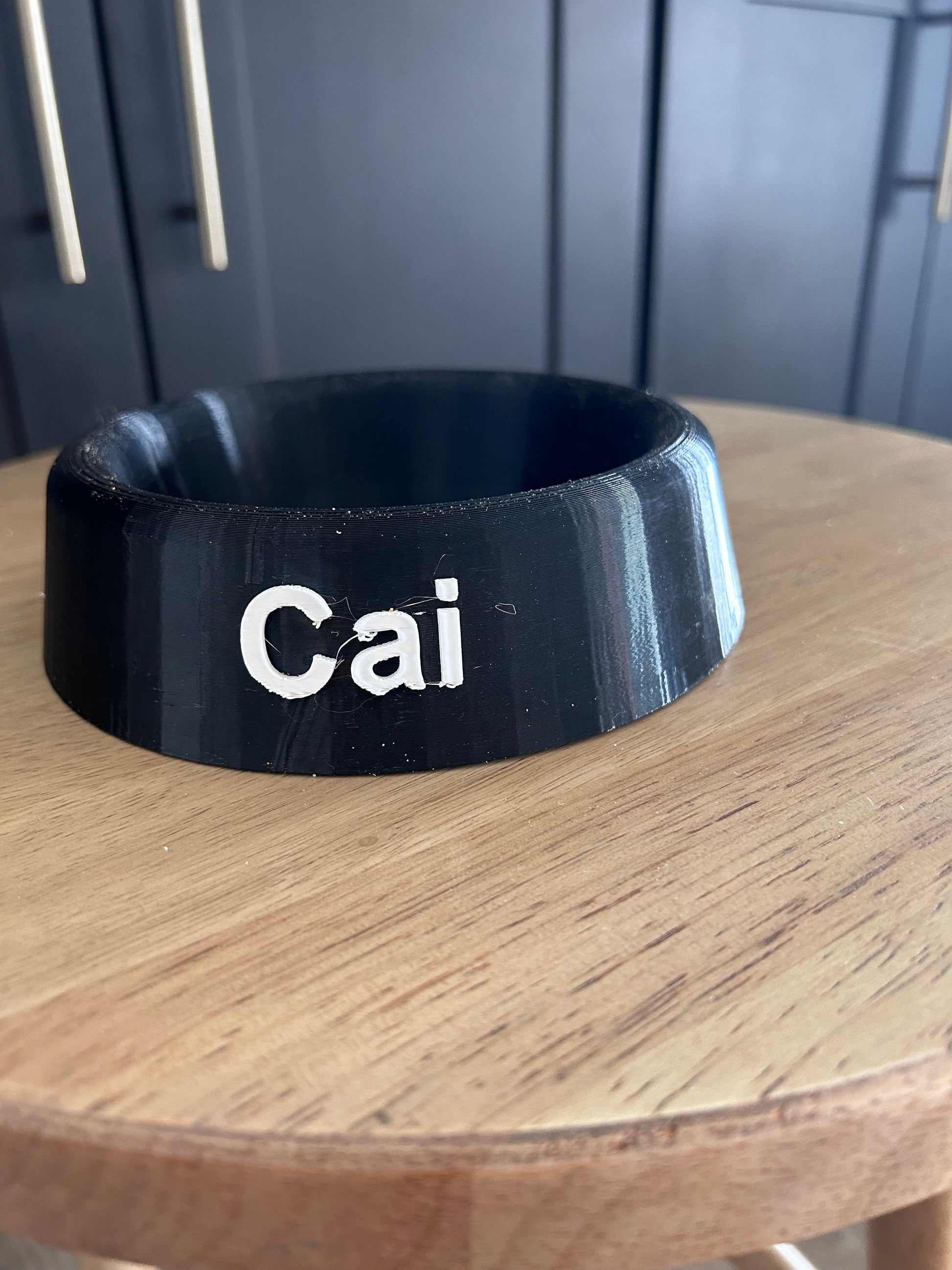 A custom pet food  bowl